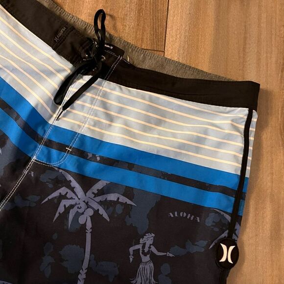 Hurley Phantom Blue Athletic Swimsuit Shorts Men 36 Board Short Bin K-9‎ - Picture 2 of 5